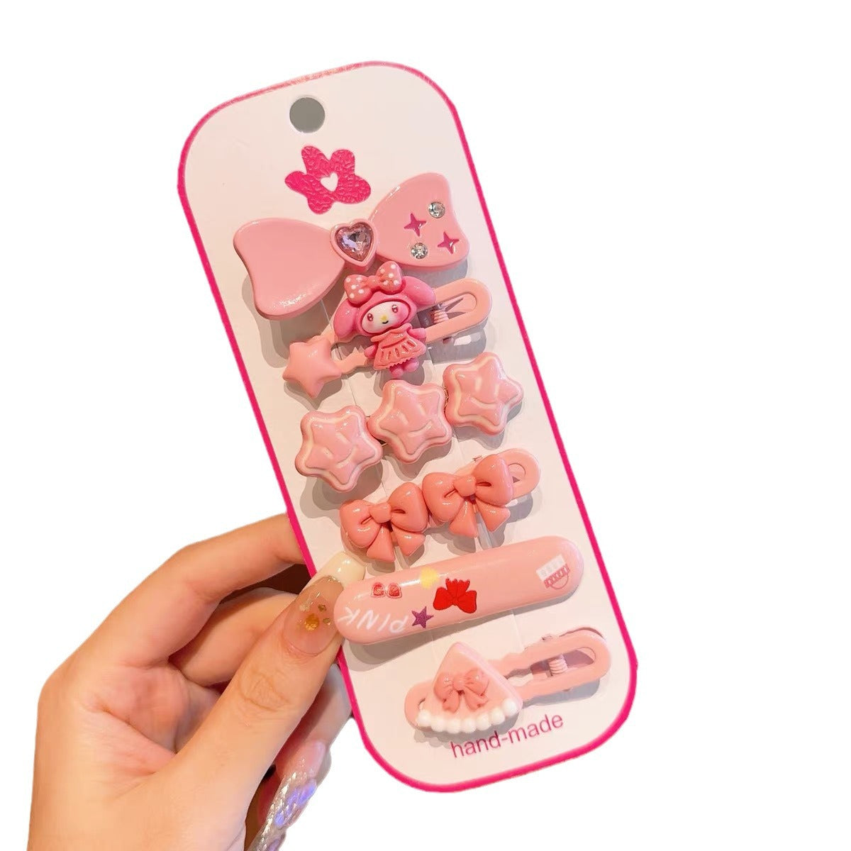 Sanrio hairpin set girls sweet broken hairpins cute hairpins girl cartoon strawberry bear side clips do not hurt hair jltc0049