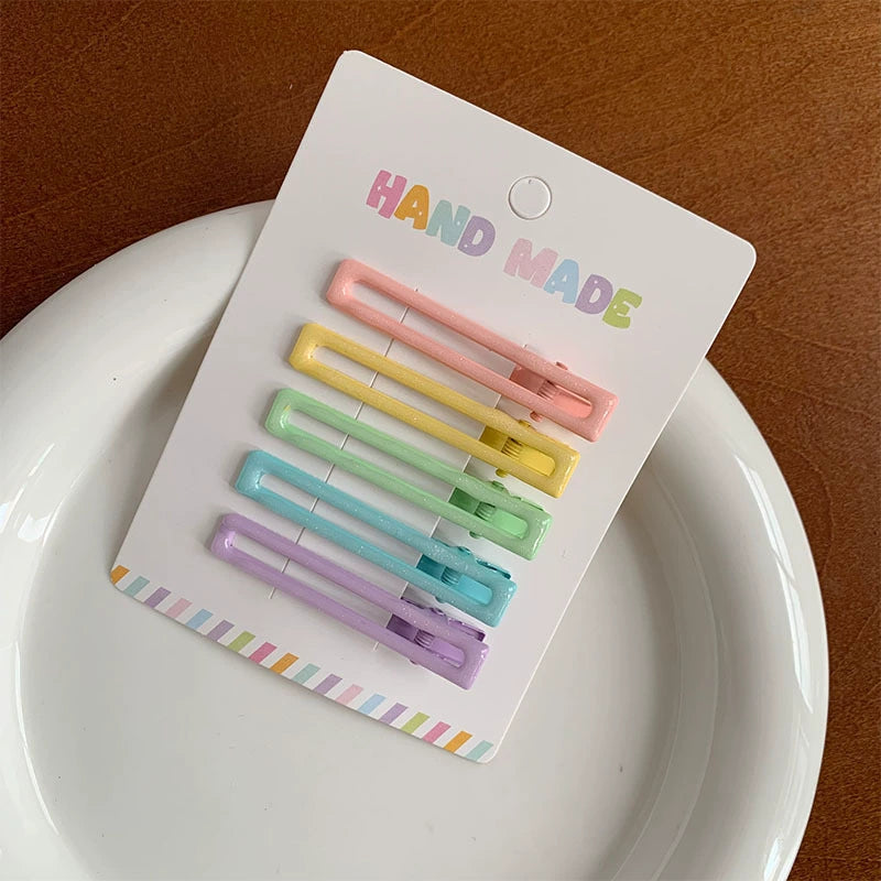 Summer candy-colored duckbill clip colorful dopamine girl hairpin makeup face wash side clip metal oil drop duck clip jltc0063