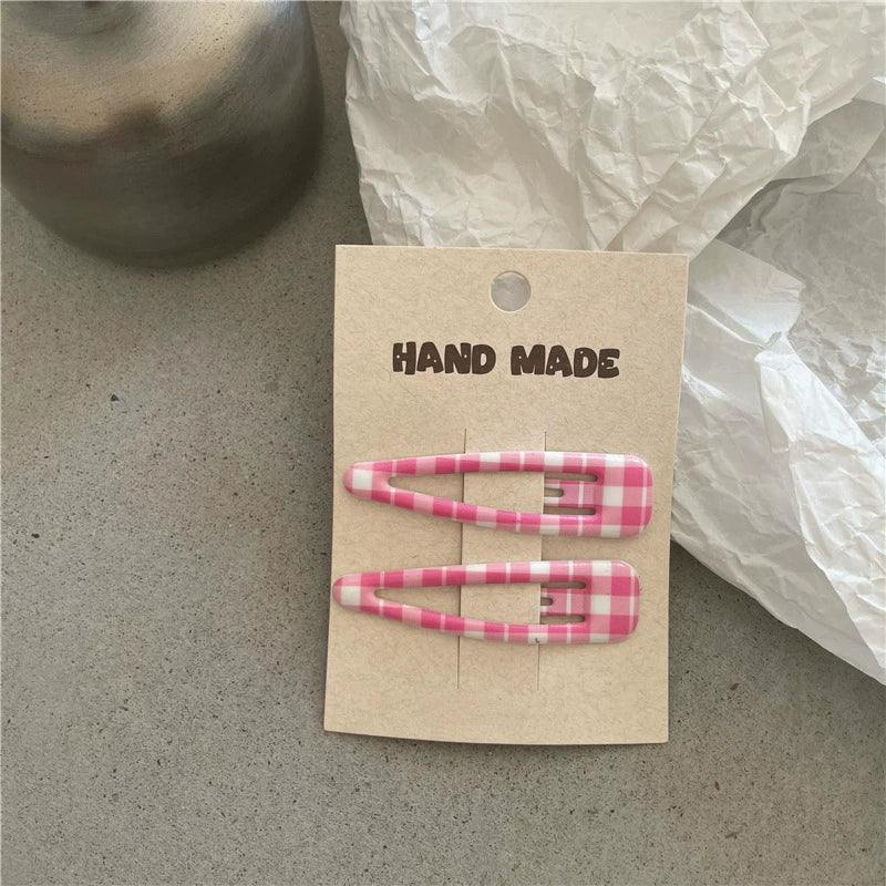 Charming Handmade Green and White Gingham checkered Hair Clips, Perfect for Adding a Touch of Whimsy to Your Everyday Style jltc0082