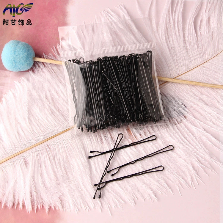 Just Lil Things Classic Black Wavy Grip Hairpins – Strong Hold Bobby Pins Pack jltc0090