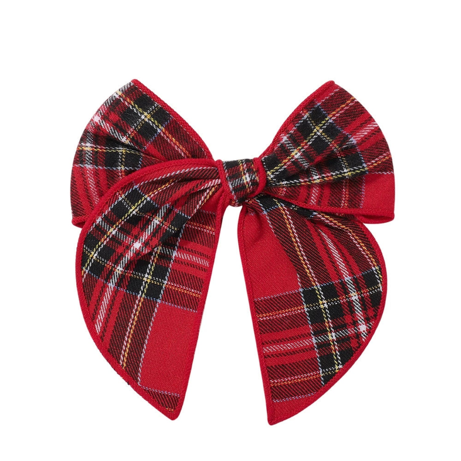 Just Lil Things Red Plaid Bow Hair Clip – Classic Tartan Style Festive Hair Accessory jltc0101