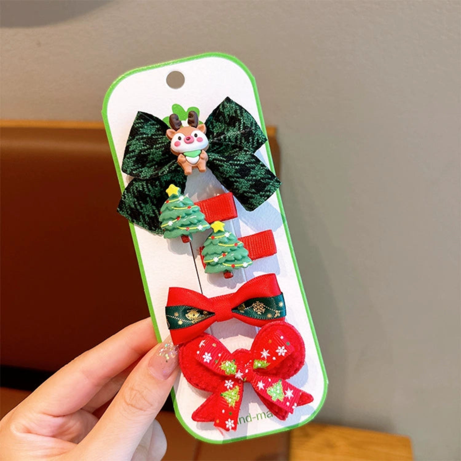 Just Lil Things Christmas Hair Clip Set – Festive Bow & Tree Design Clips for Girls jltc0107
