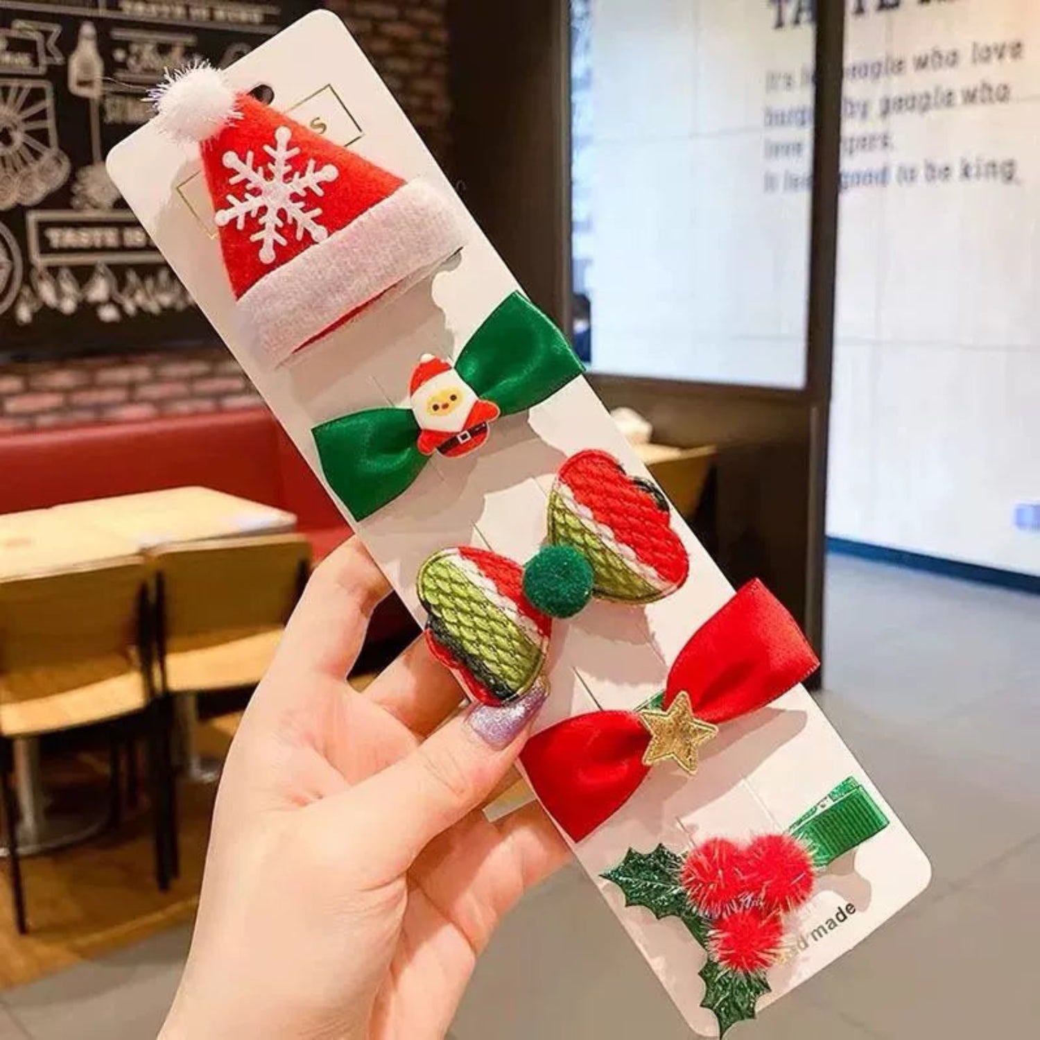 Just Lil Things Christmas Cheer Hair Clip Set (Pack of 5) jltc0128
