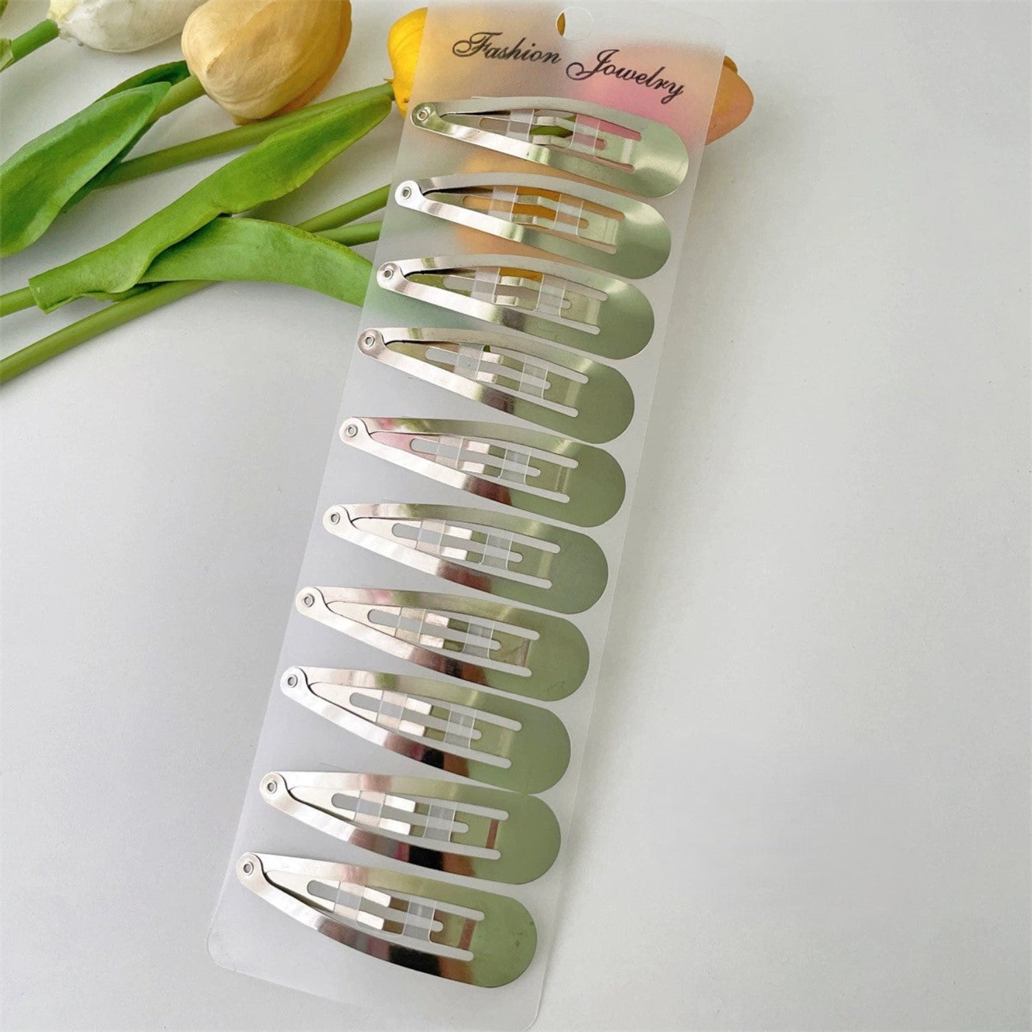 10-Piece Large Silver Snap Clips JLTC0143