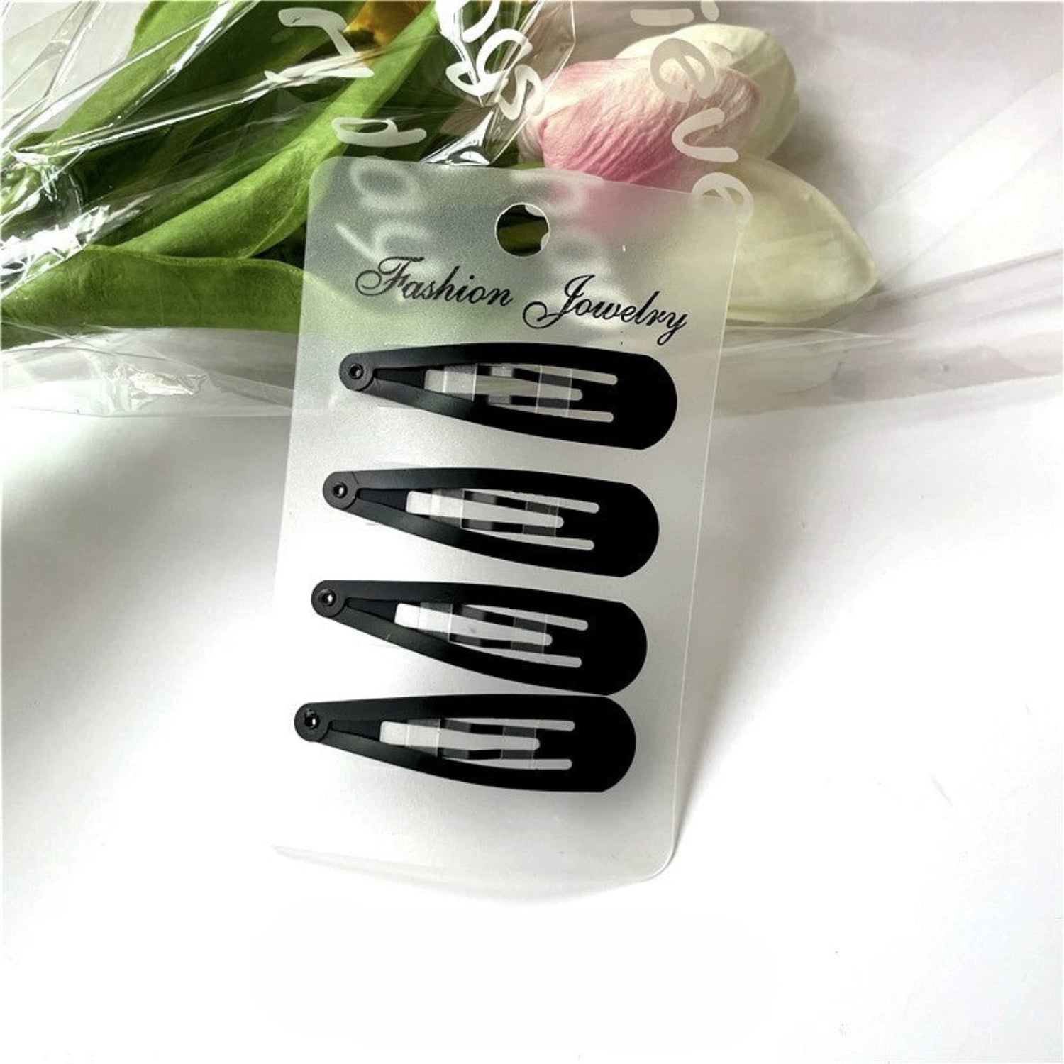 4-Piece Black Wide Snap Clips JLTC0146