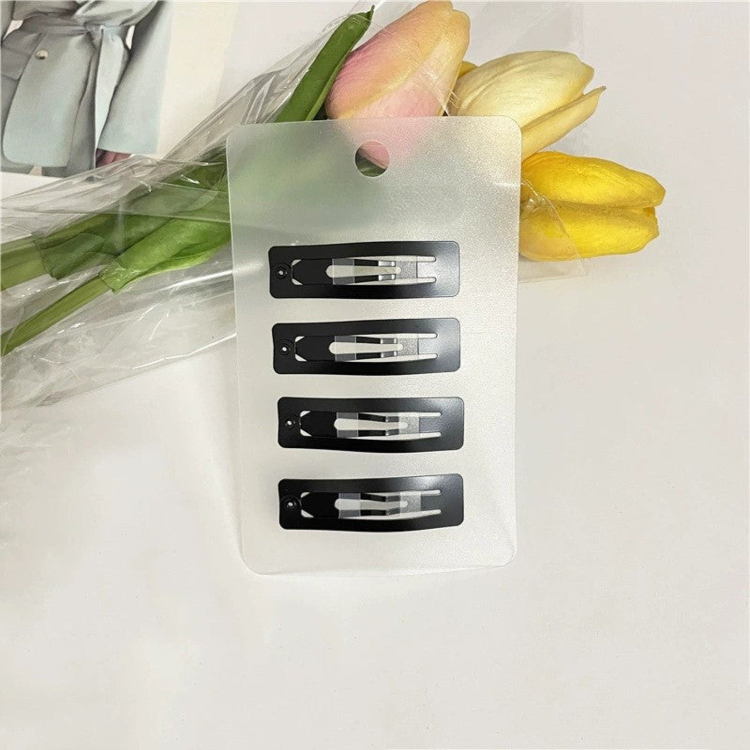 4-Piece Black Matte Square Clips JLTC0149