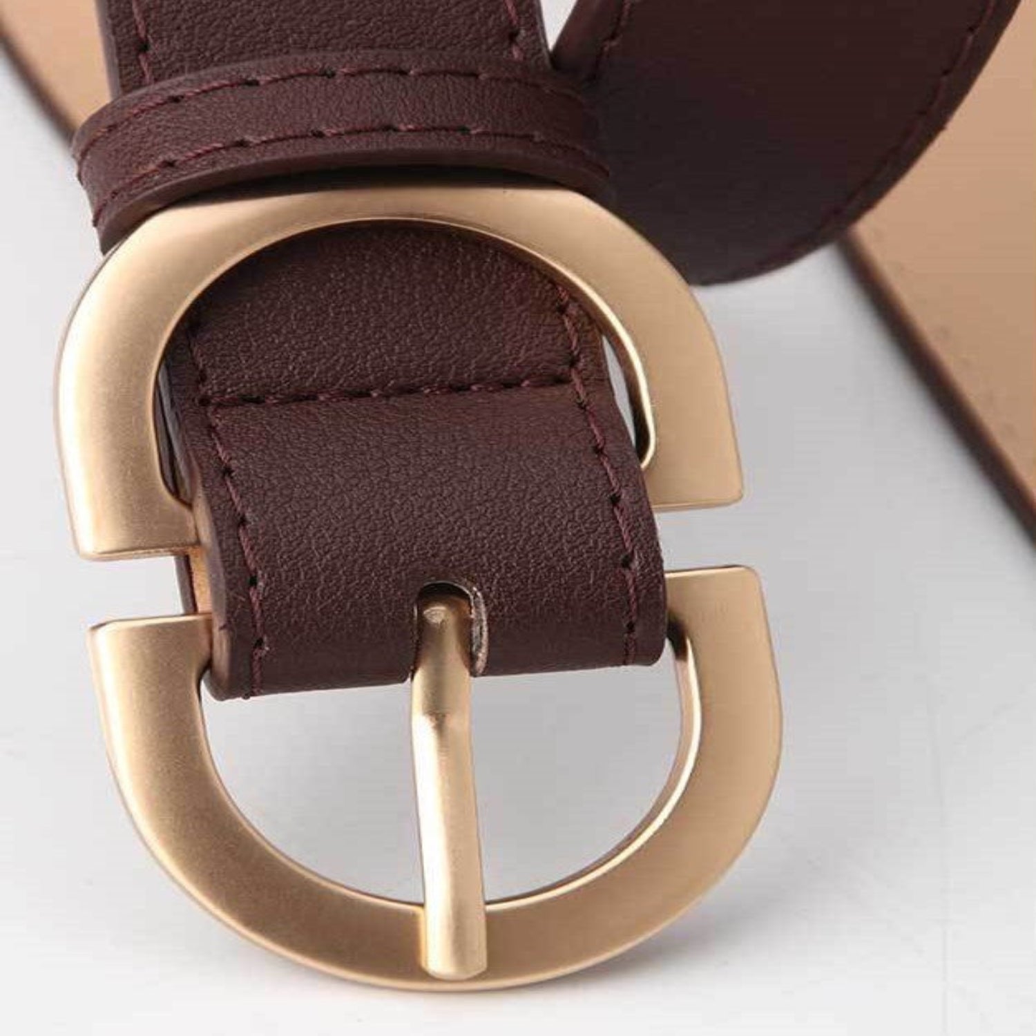 Double-D Buckle Leather Belt JLTHB0081