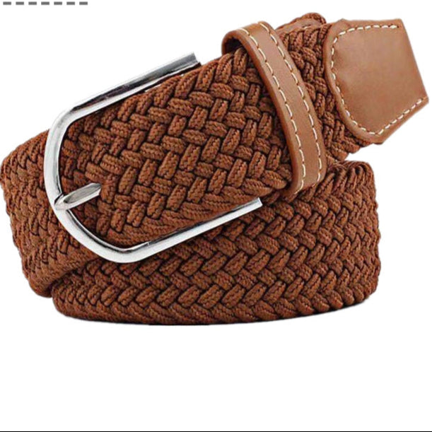 Elastic woven belt Internet popular casual pin buckle women's canvas belt