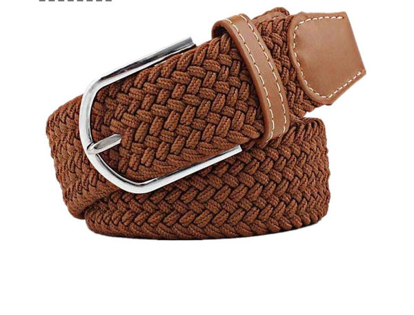 Elastic woven belt Internet popular casual pin buckle women's canvas belt