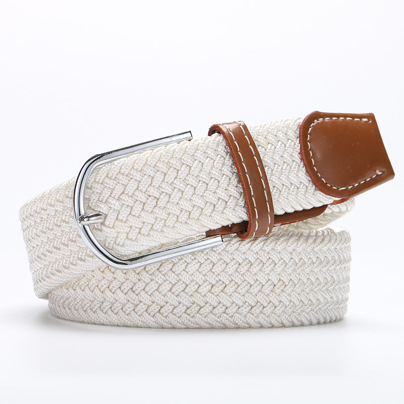 Elastic woven belt Internet popular casual pin buckle women's canvas belt