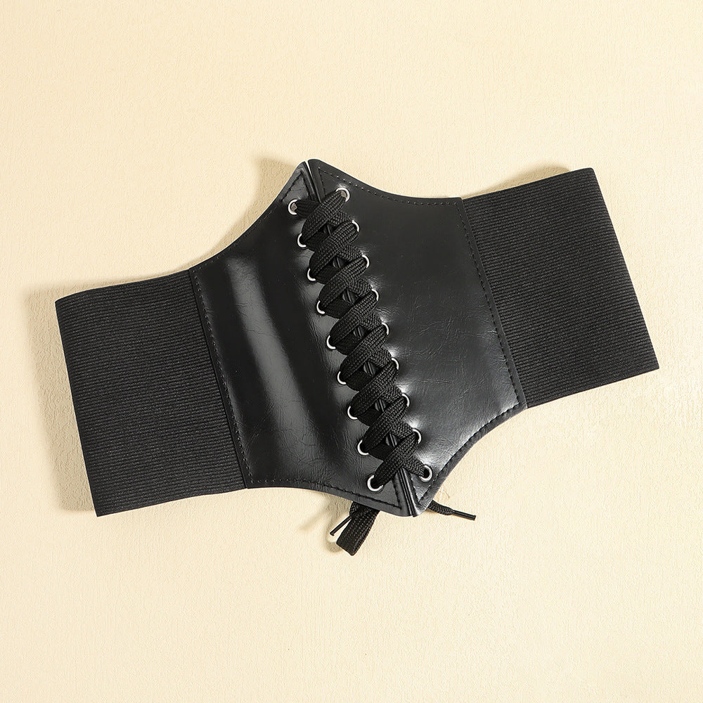 Style belt with dress elastic wide belt