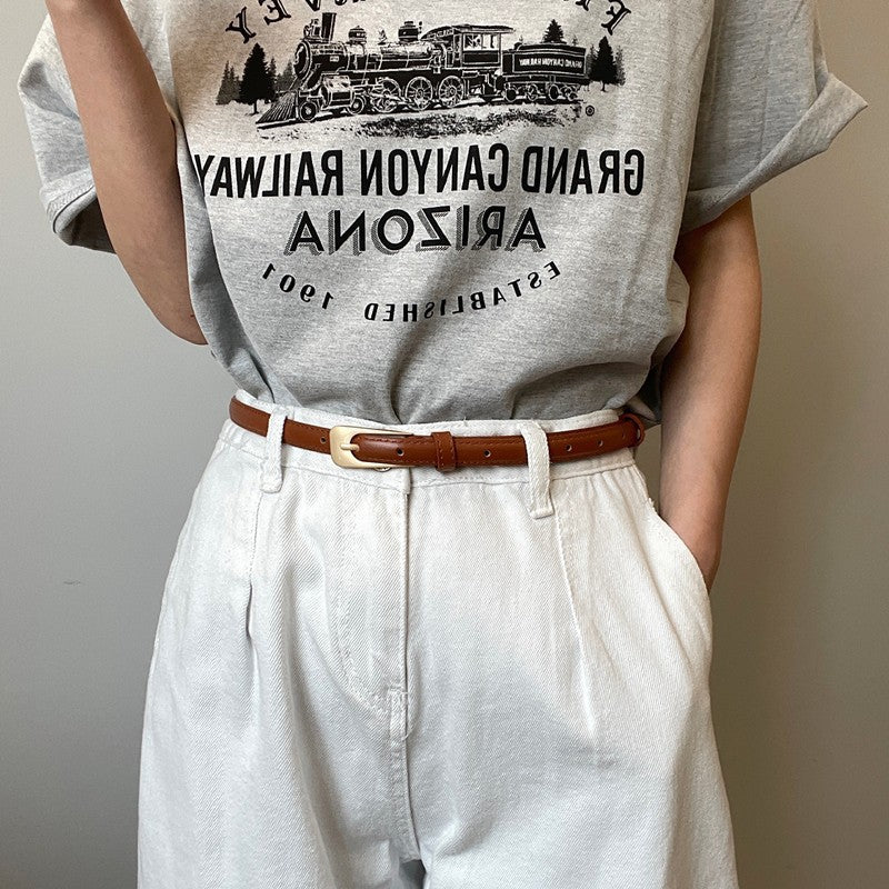 Retro small belt for female students, simple and versatile