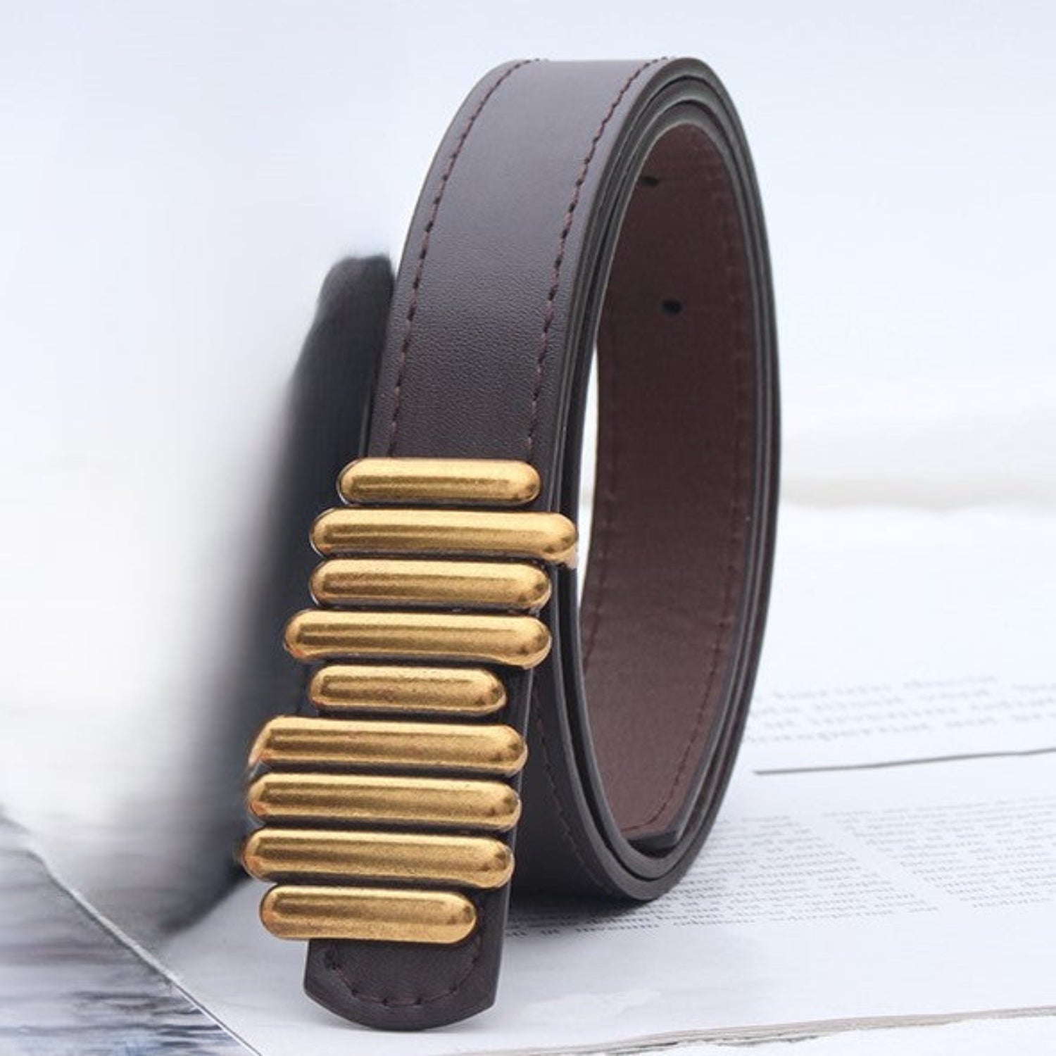 "Retro-Style Metal Buckle Belt for Coats, Suits, Sweaters, Shirts & Skirts"