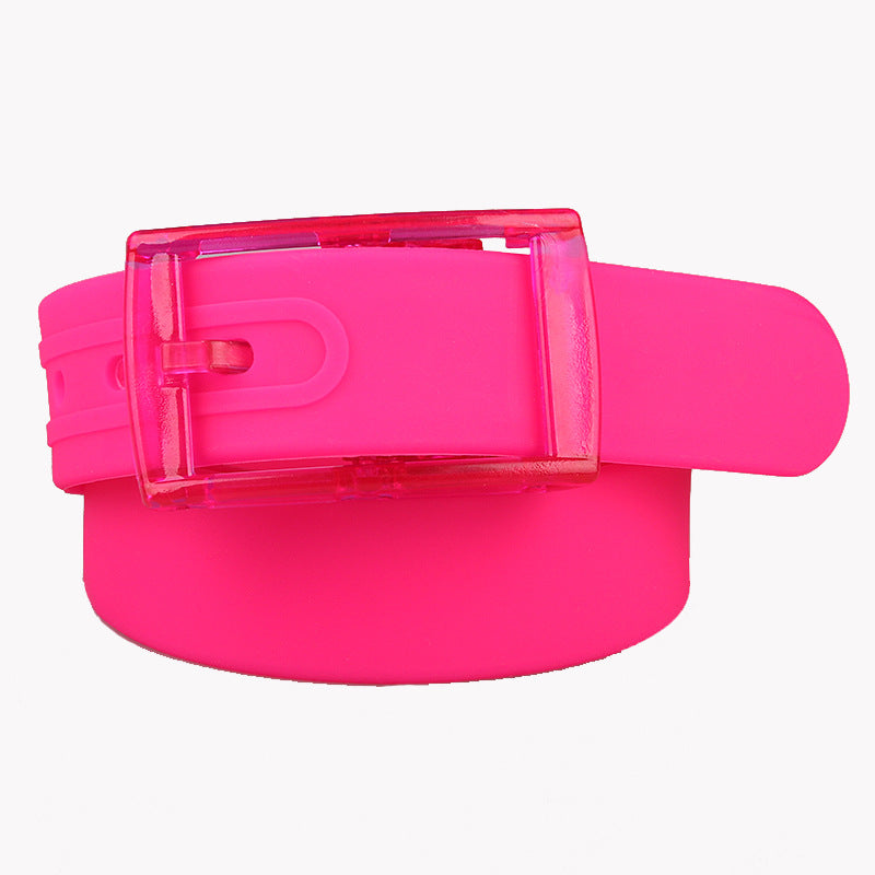 High quality silicone belt, unisex belt, plastic buckle, candy color