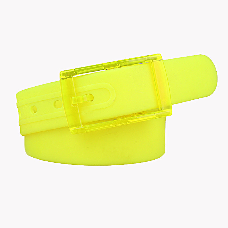 High quality silicone belt, unisex belt, plastic buckle, candy color