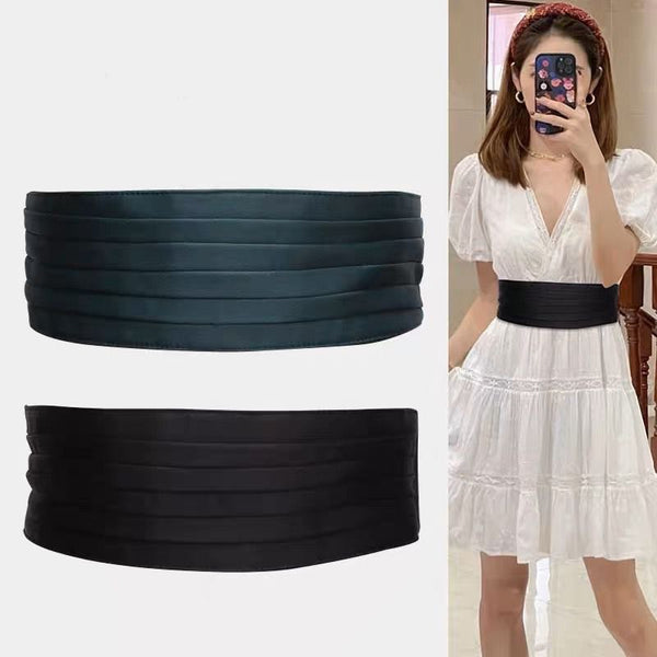 Girdle women's wide belt black fashion decorative dress waist with skirt