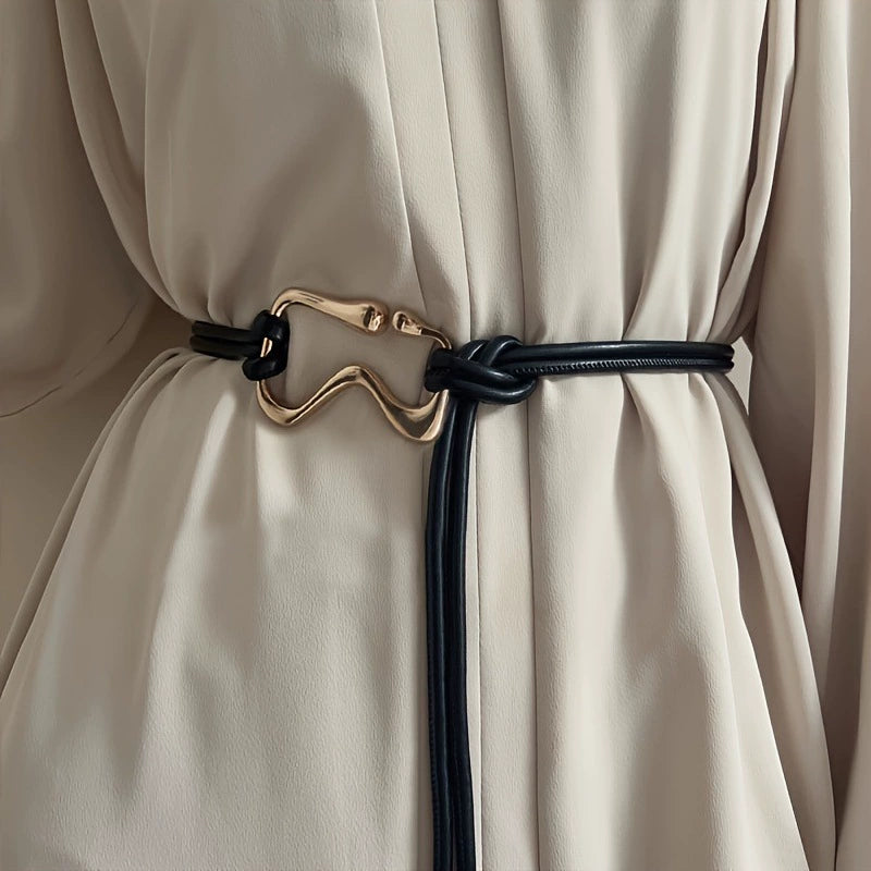 Summer high-end small belt decoration dress suit leather rope knotted strap thin waist chain fashion belt JLTHB0268