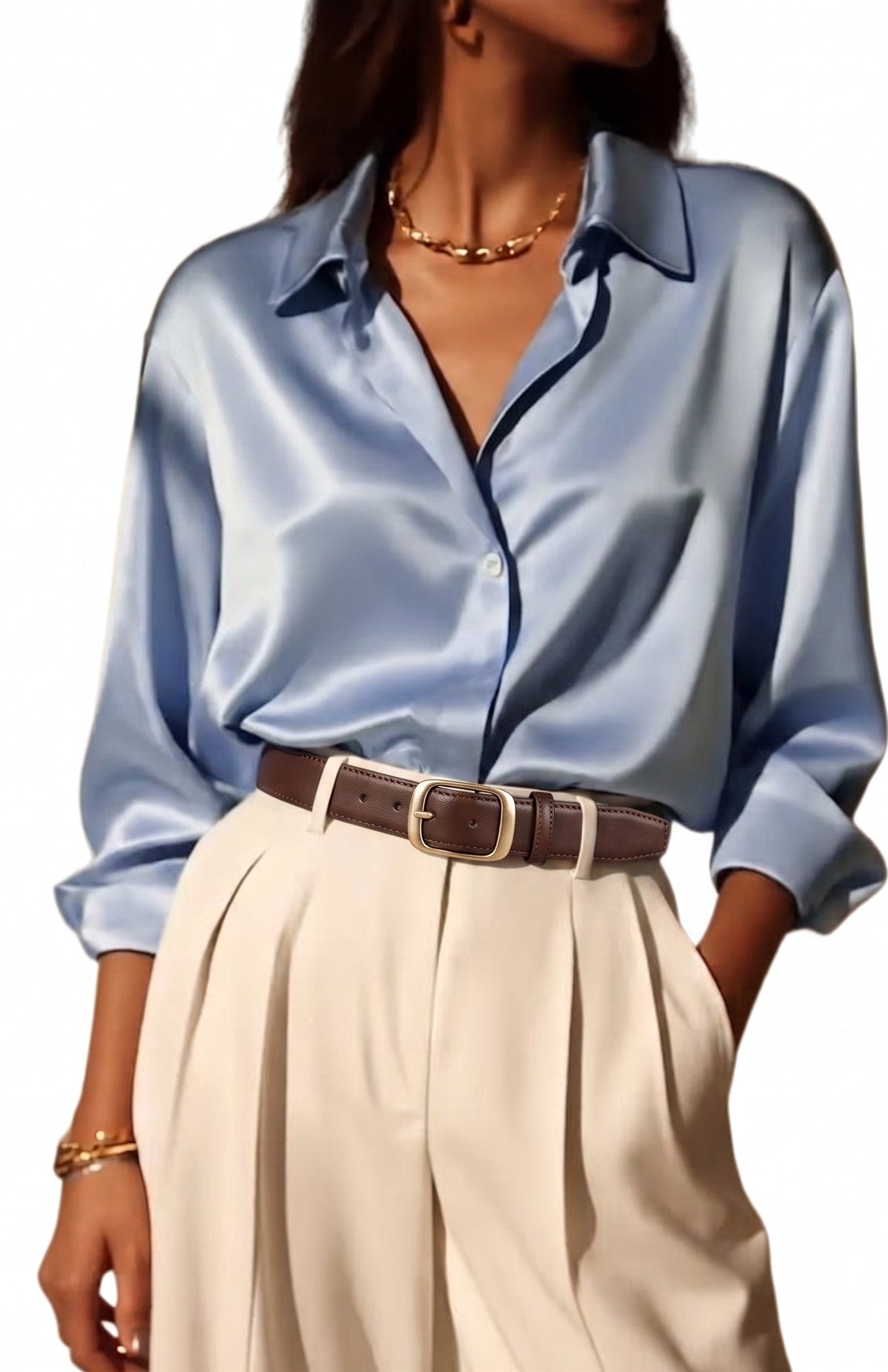 Classic Rectangle Buckle Coffee Belt JLTHB0302