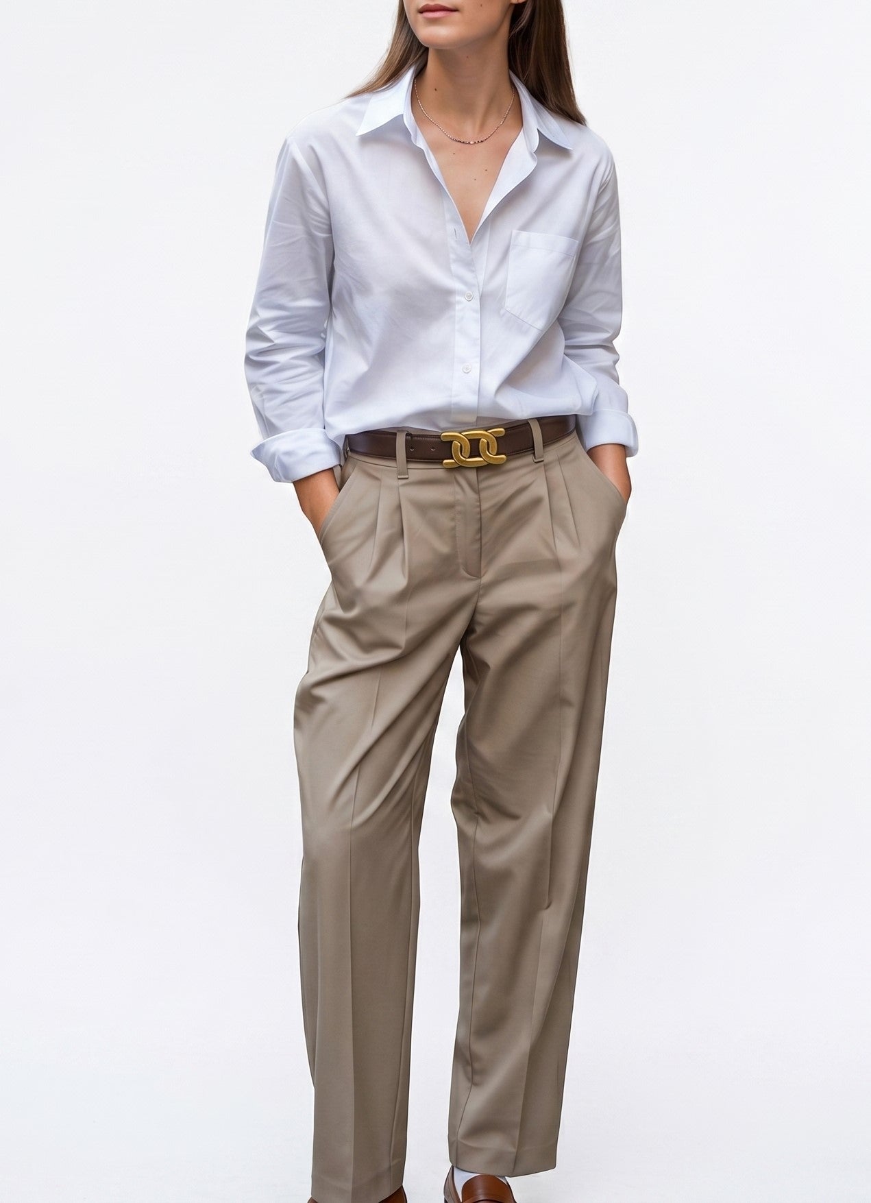 Gold Link Buckle Black Belt JLTHB0309