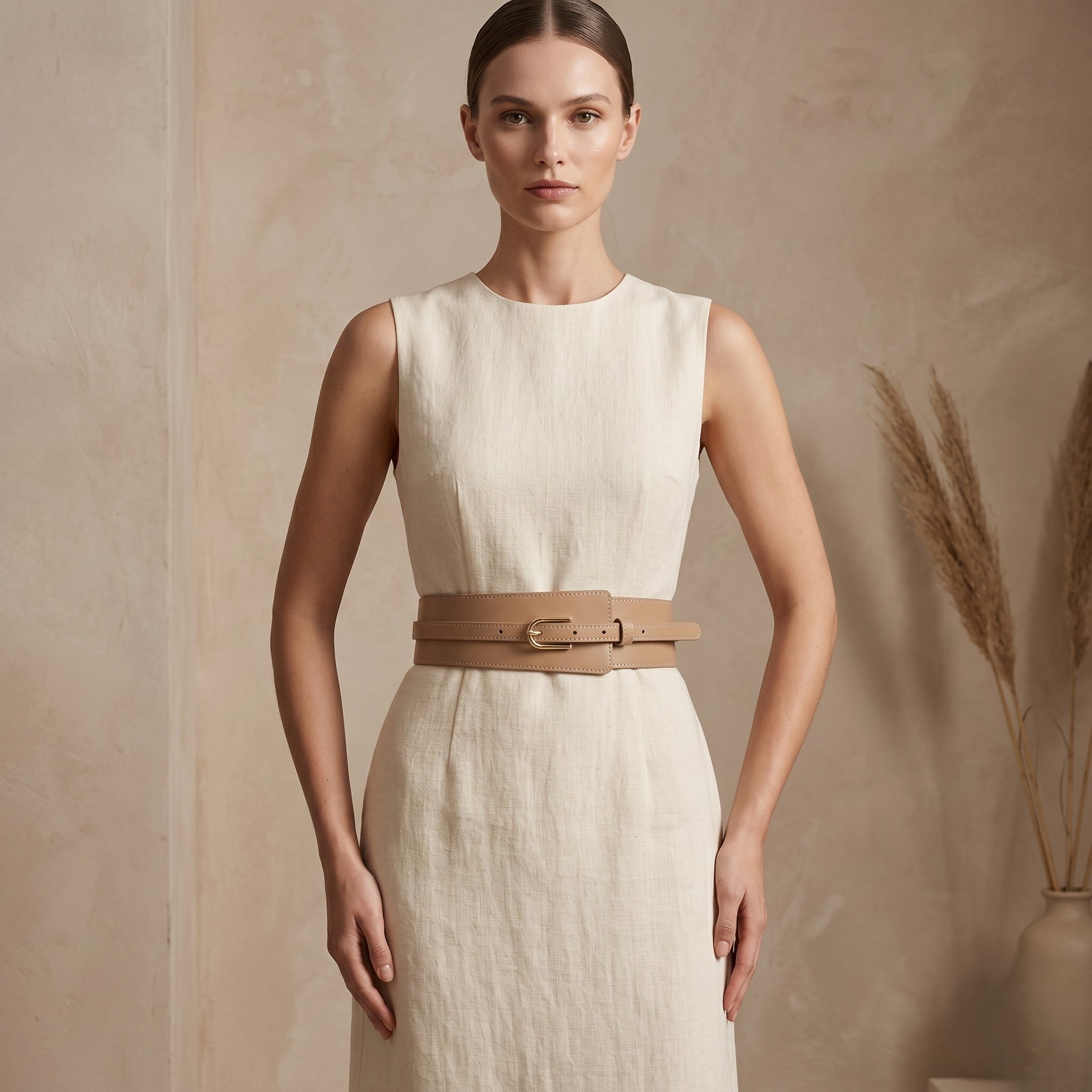 Tan Leather Double Wrap Belt JLTHB0343