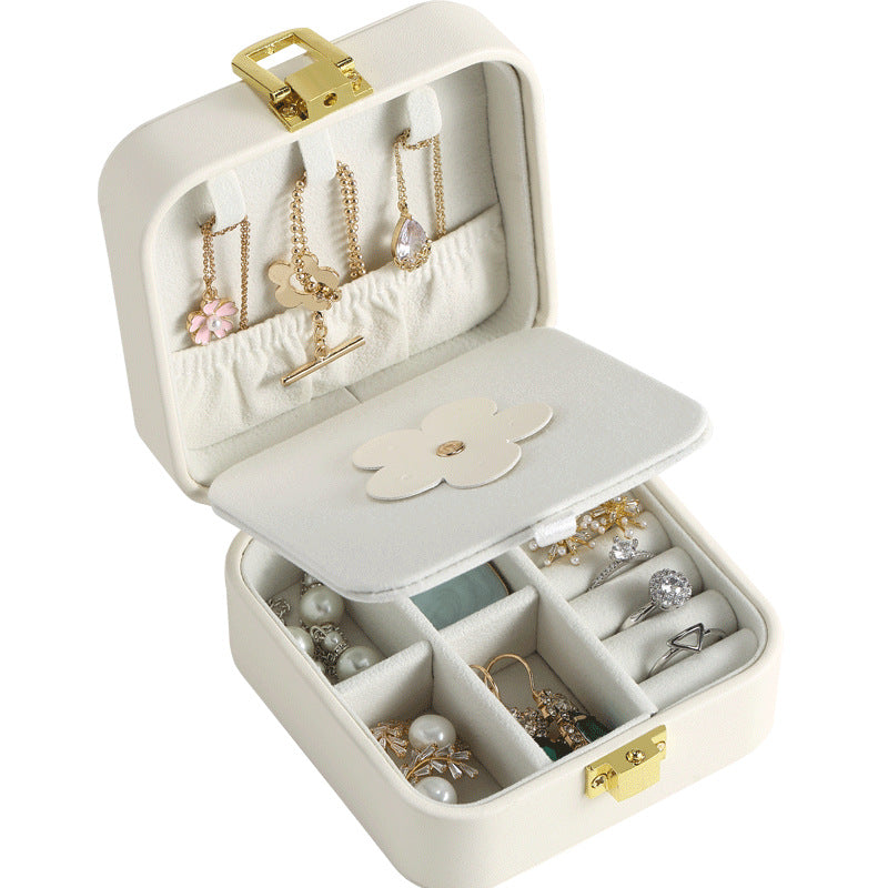 Luxury Travel Jewelry Organizer Box with Compartments - Elegant Portable Storage Case