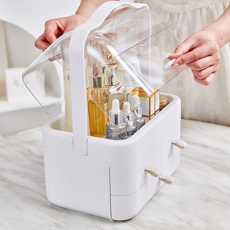 Bedroom dustproof cosmetics large capacity home bathroom desktop organization dressing table lipstick skin care