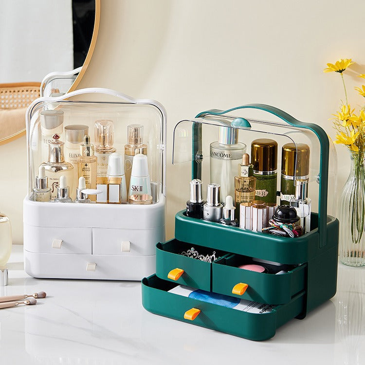 Bedroom dustproof cosmetics large capacity home bathroom desktop organization dressing table lipstick skin care