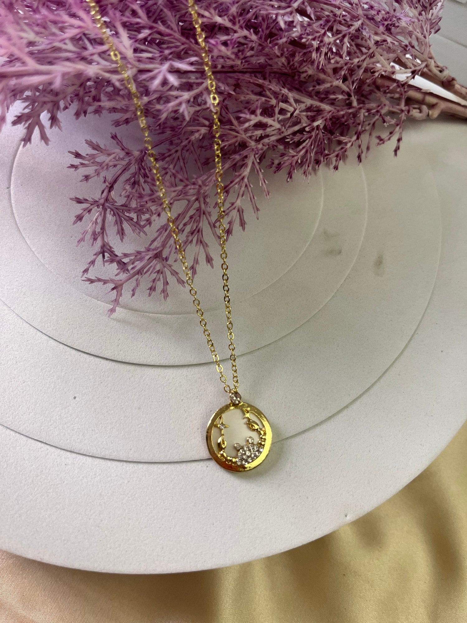 Zodiac-Inspired Gold-Color Necklace – Astrology Pendant for All Star Signs
