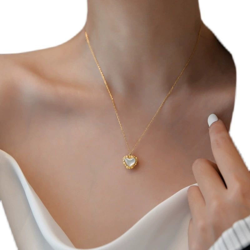 Just Lil Things-Artificial Opal hearl chain- Necklace jltn0718