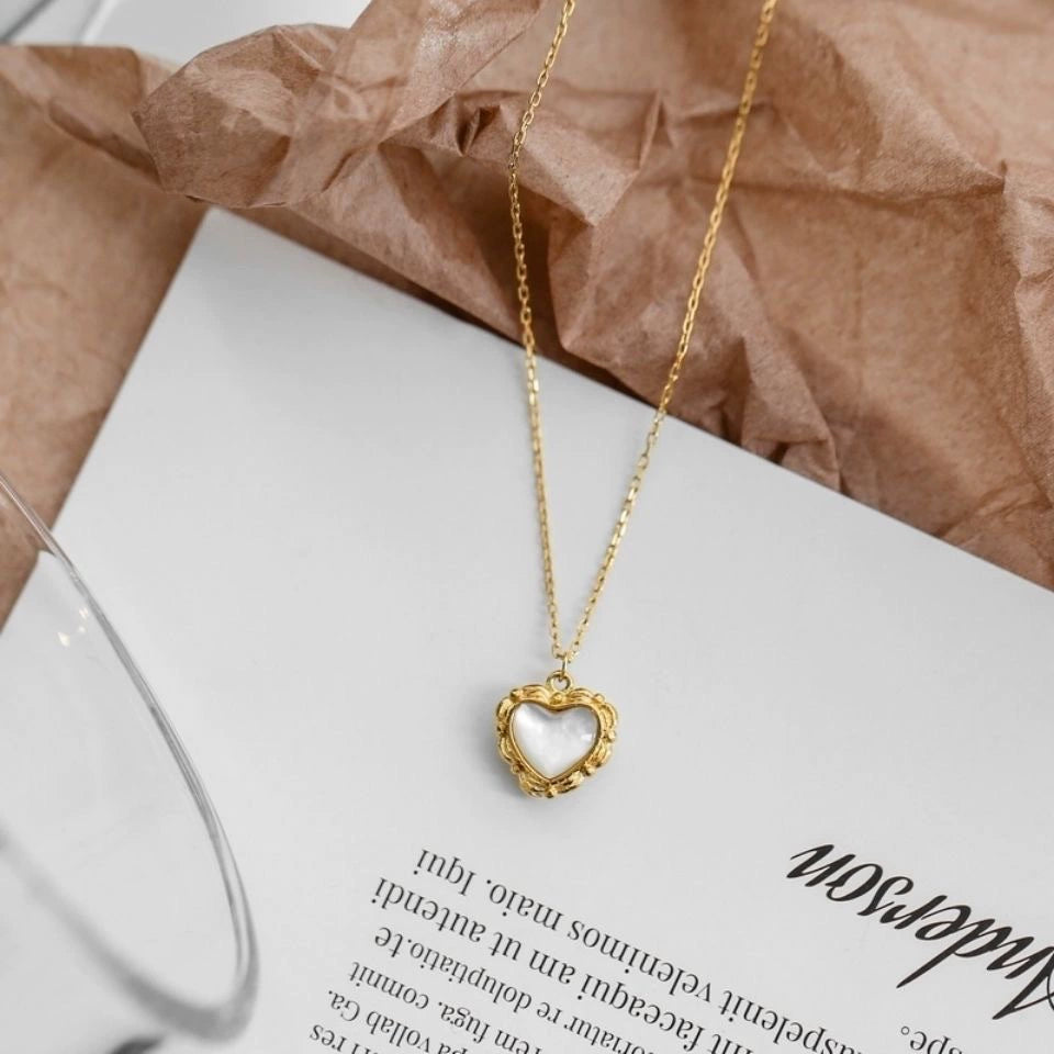 Just Lil Things-Artificial Opal hearl chain- Necklace jltn0718