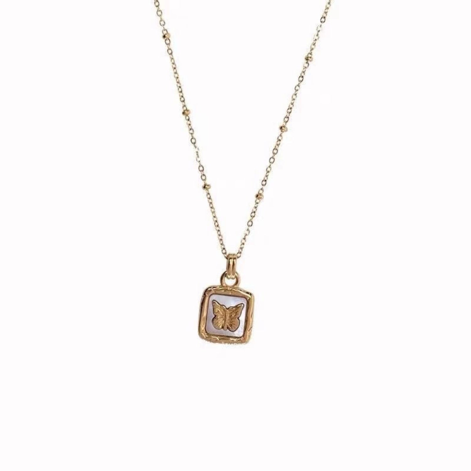 Just lil things- Artificial- Sparkle Framed butterfly pendant chain- Necklace jltn0741