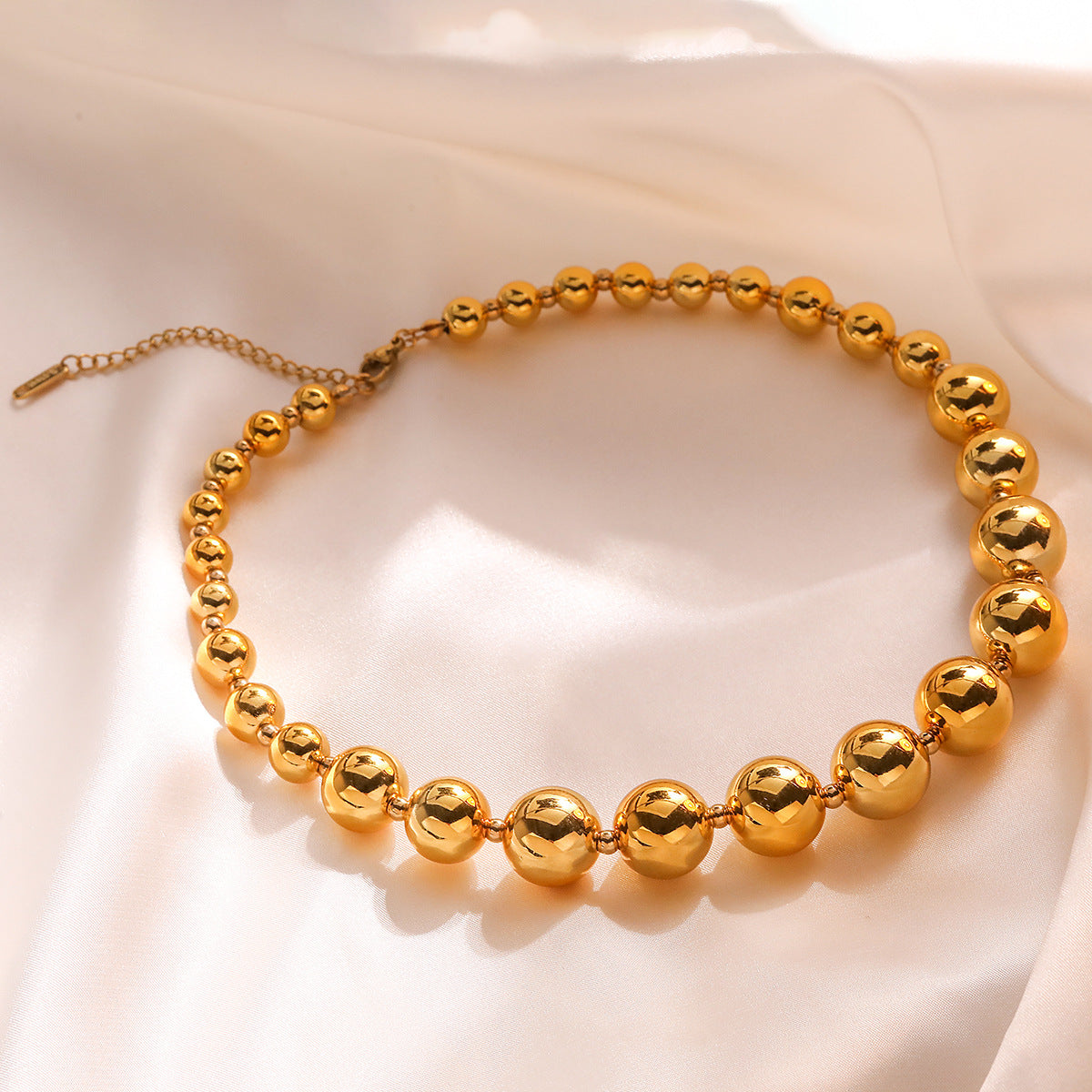 Just Lil Things Dual-Tonned Metallic Bead Cord Artificial Necklace