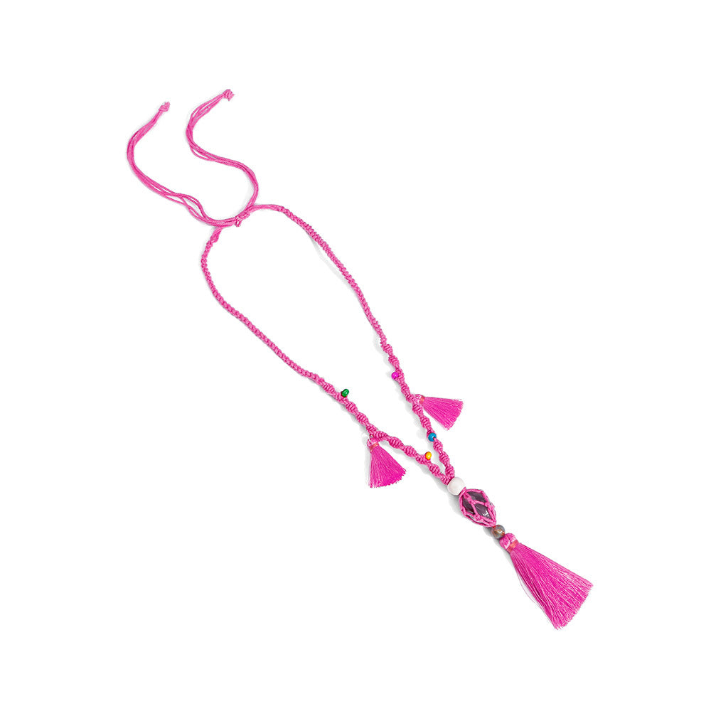 Just Lil Things Artificial pink and blue Necklace