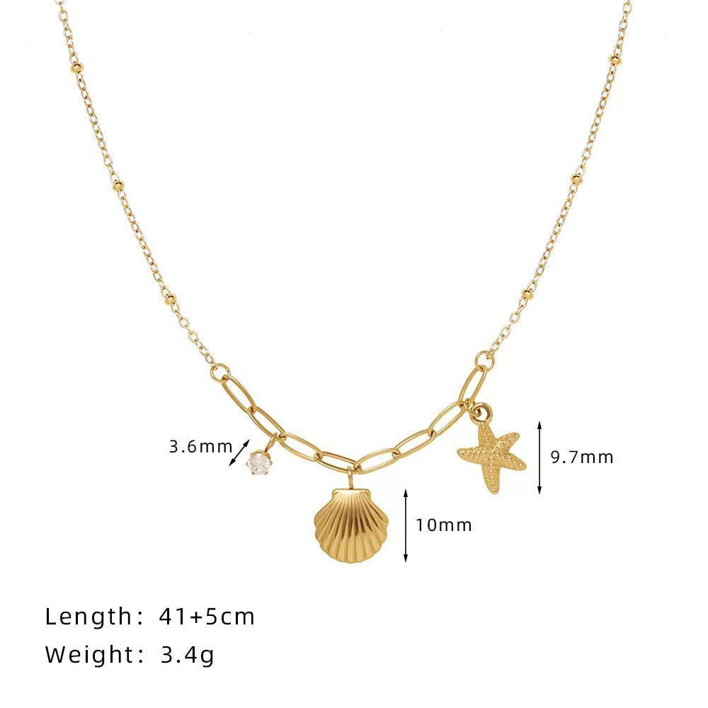 Just Lil Things -Oceanic Aesthetic Pendant Chain Necklace- jltn1132