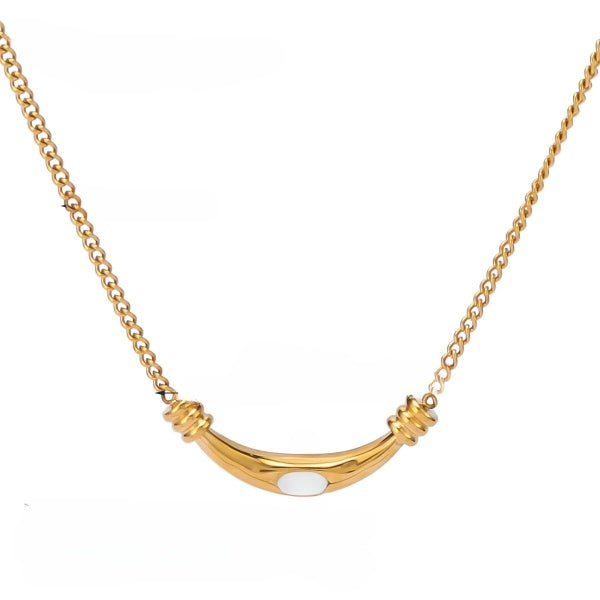 Vintage Crescent Bar Necklace jltn1145