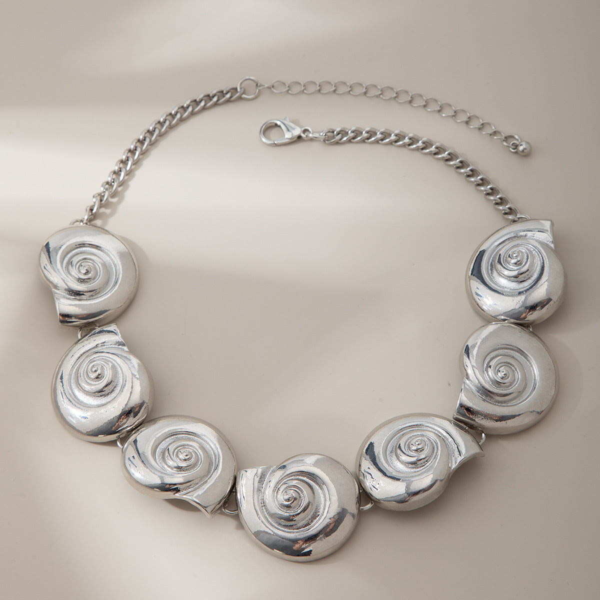 Spiral Snail Shell Silver Necklace JLTN1158