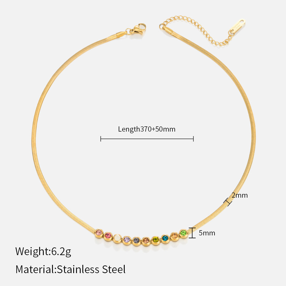 Round CZ Choker Multicolor Necklace JLTN1160