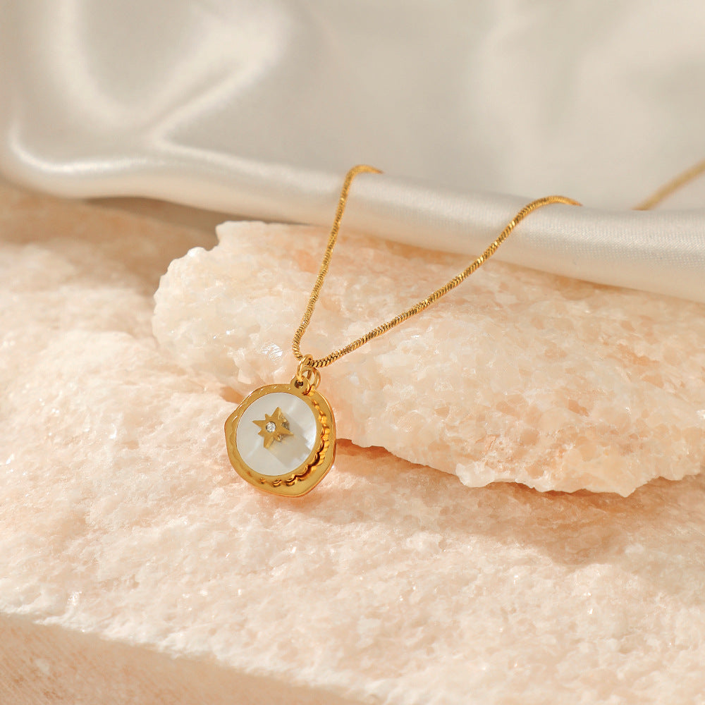 Irregular Metal Shell Gold Necklace JLTN1170