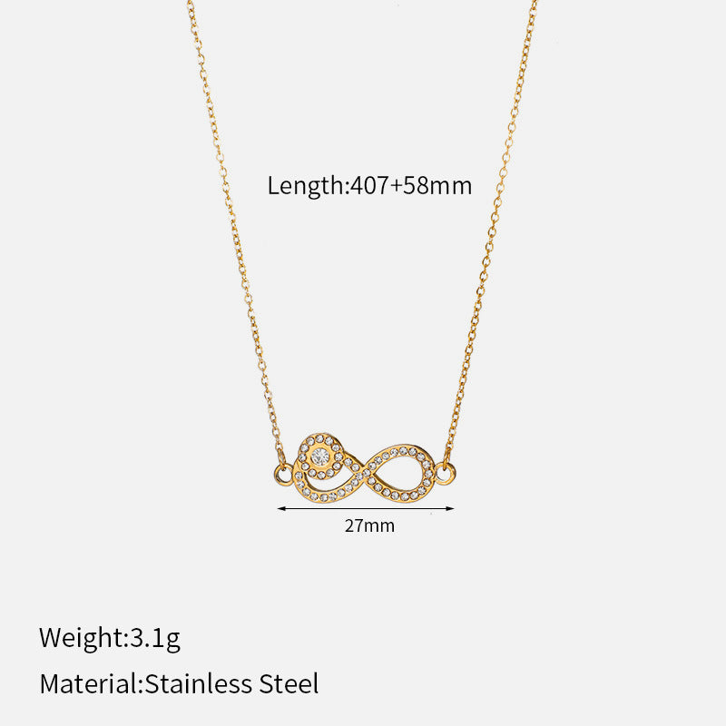 Infinity Pendant With Evil Eye Gold Necklace  JLTN1177