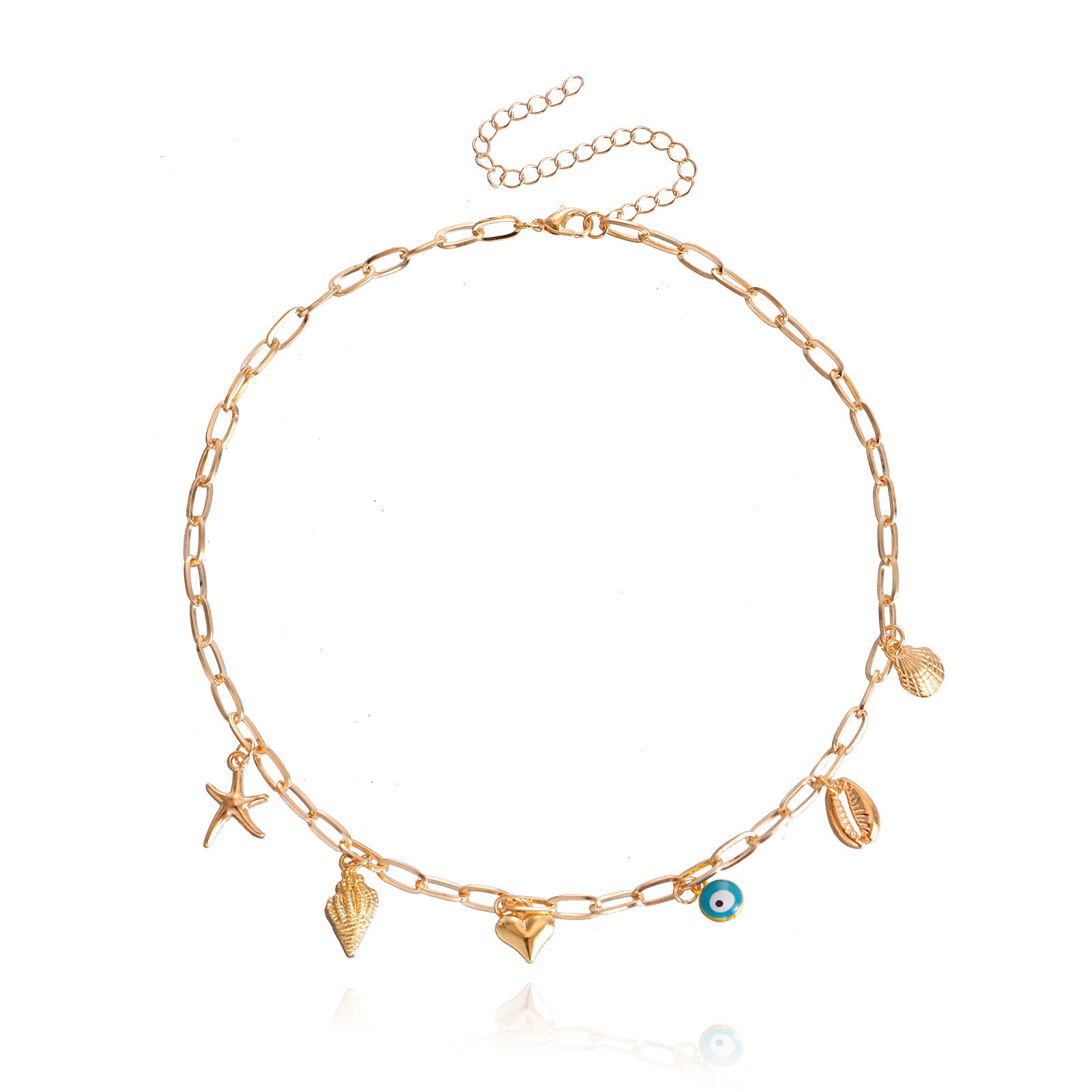 Conch Star EvilEye Hollow Gold Necklace JLTN1188