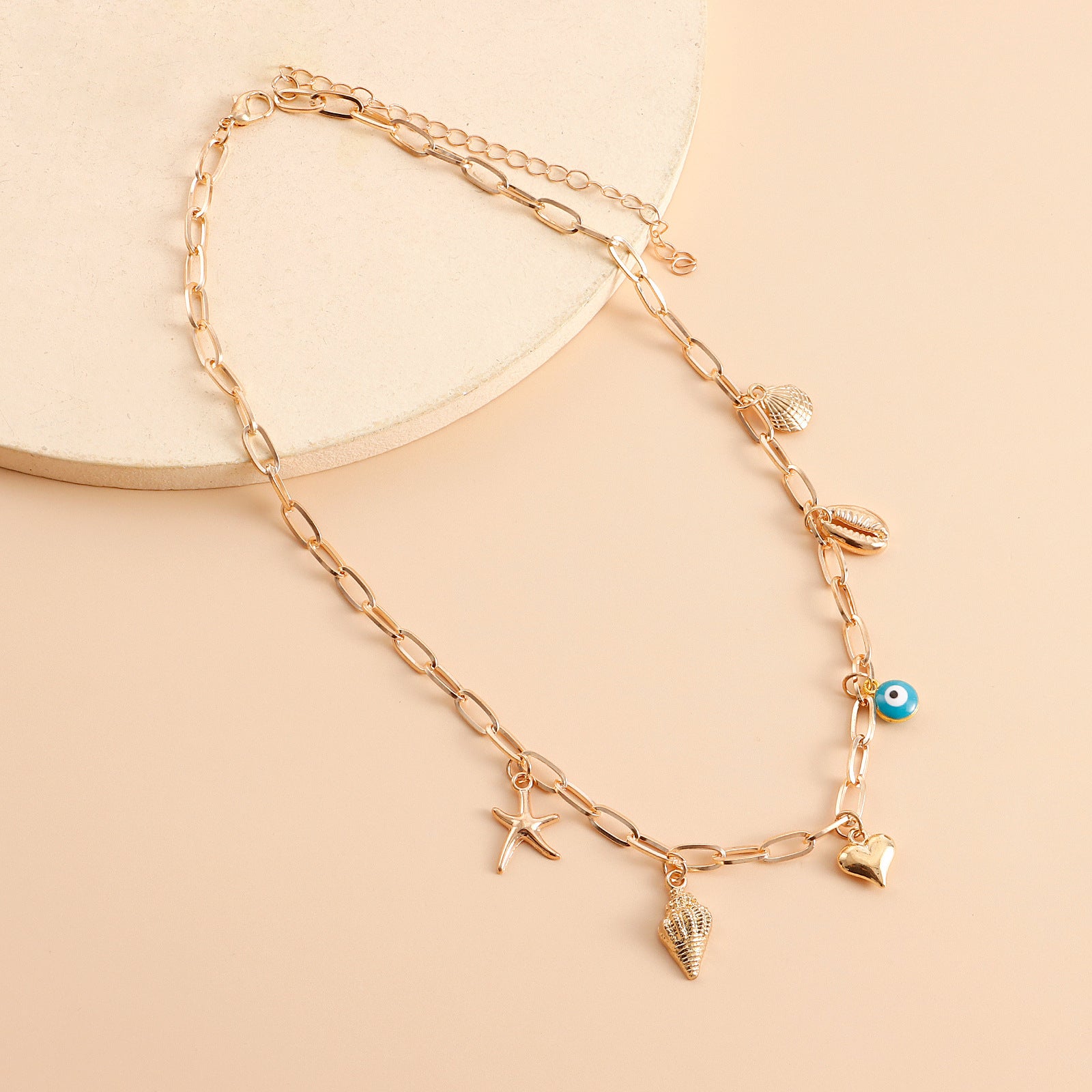 Conch Star EvilEye Hollow Gold Necklace JLTN1188
