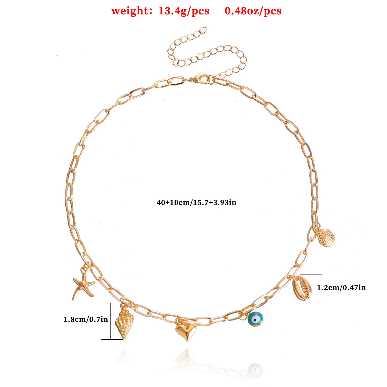 Conch Star EvilEye Hollow Gold Necklace JLTN1188
