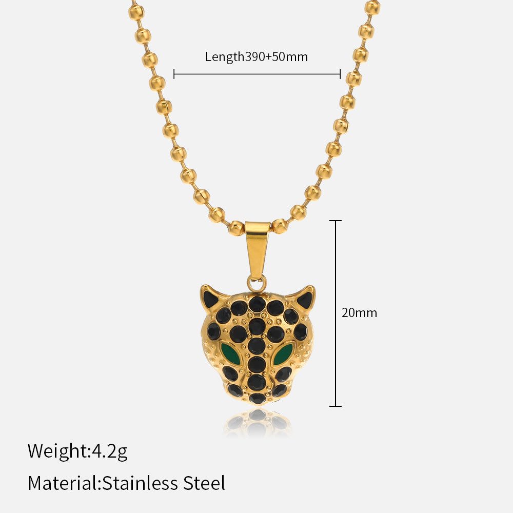 Hip Hop Black Panther Mask Pendant Gold Necklace JLTN1193