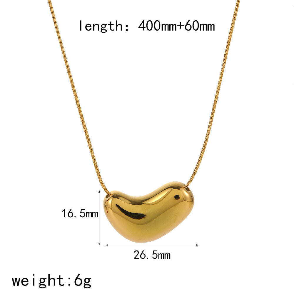 Elegant Irregular Glossy Heart Gold Necklace JLTN1198