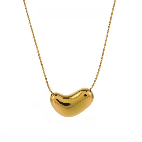 Elegant Irregular Glossy Heart Gold Necklace JLTN1198