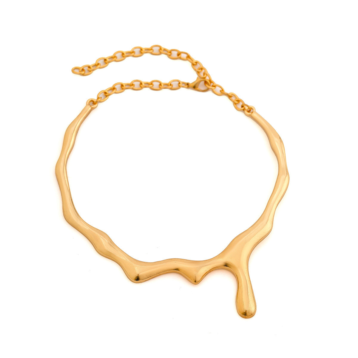 Asymmetrical Dripping Styled Gold Necklace JLTN1250
