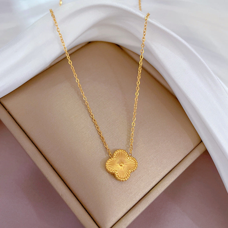 Lucky Leaflet Clover Compostion Gold Necklace JLTN1270