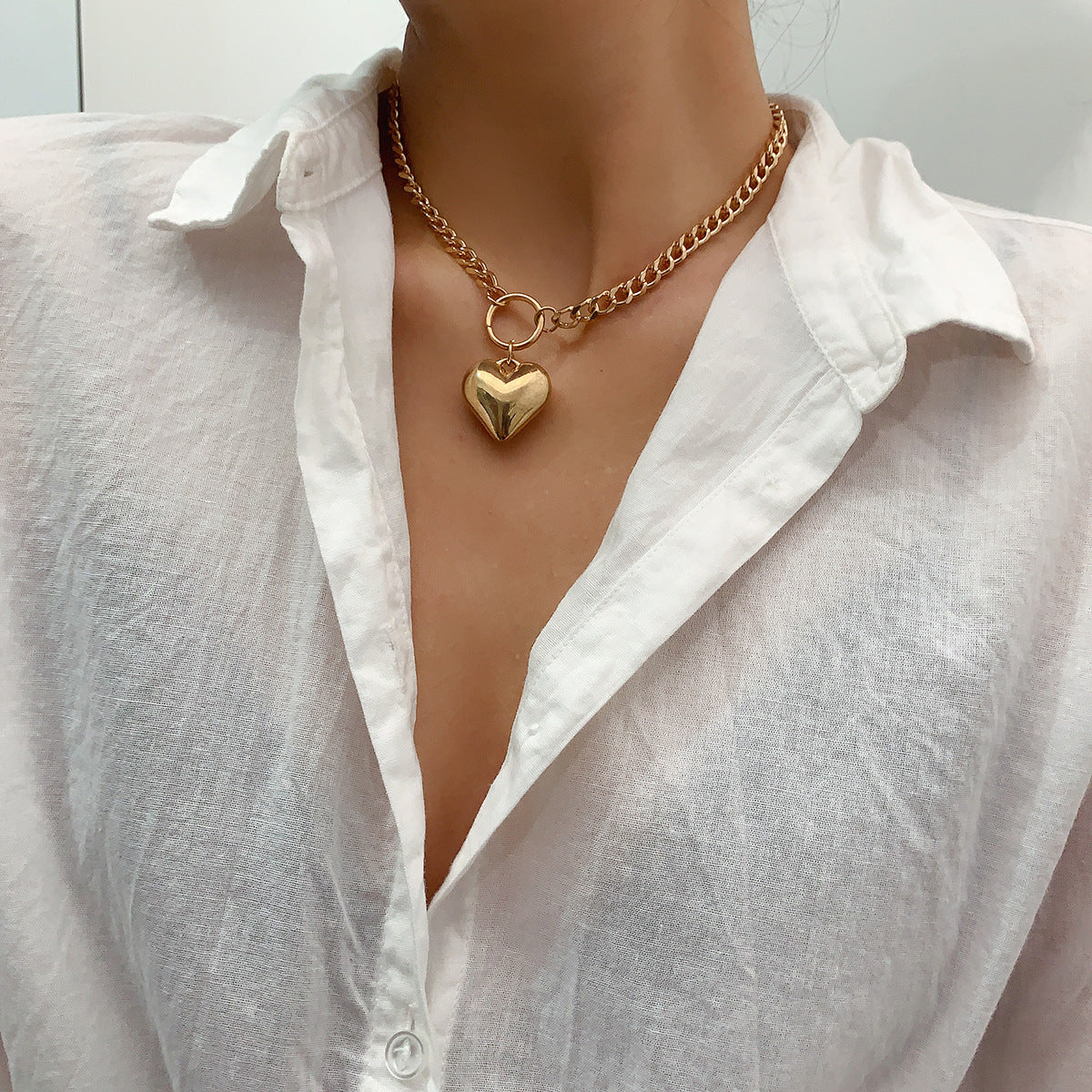 small fresh peach heart necklace jltn1392
