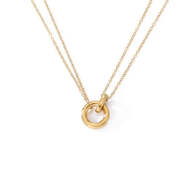 Double ring exquisite necklace jltn1406