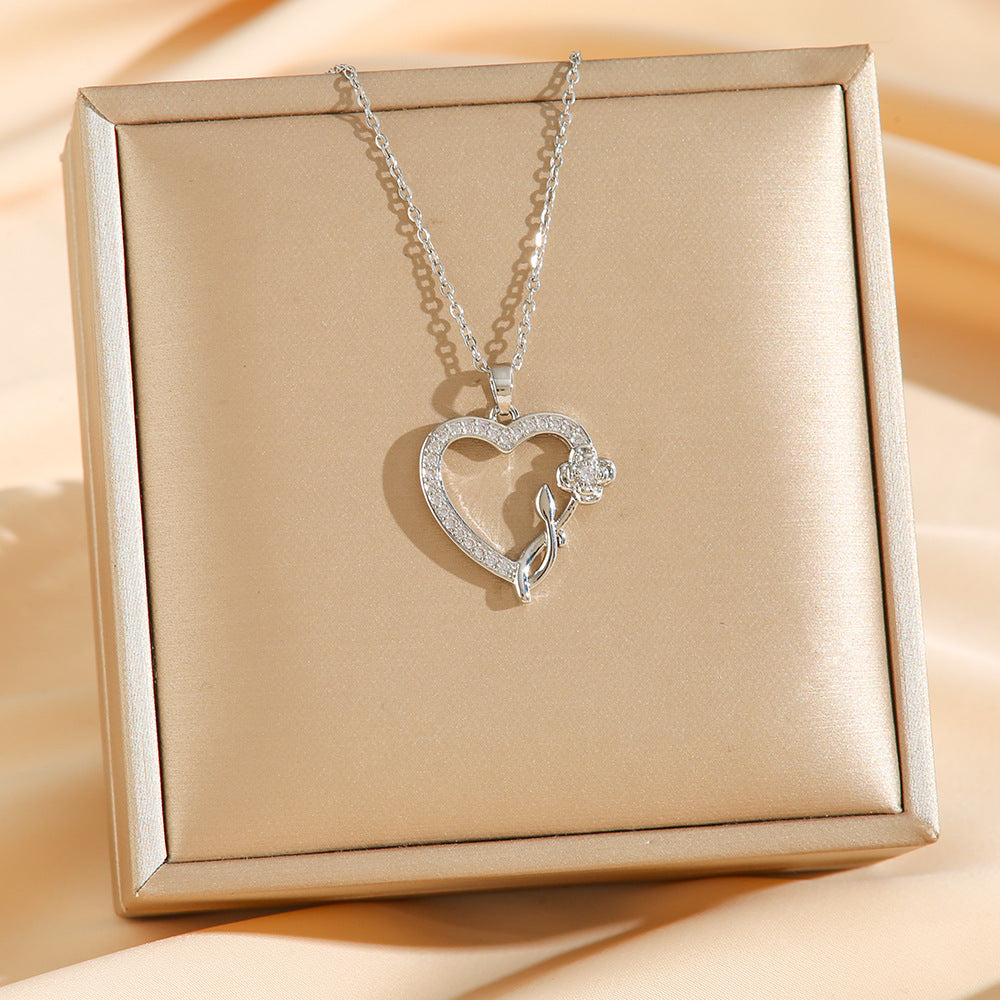 love hollow design pendant love flower pendant necklace jltn1409